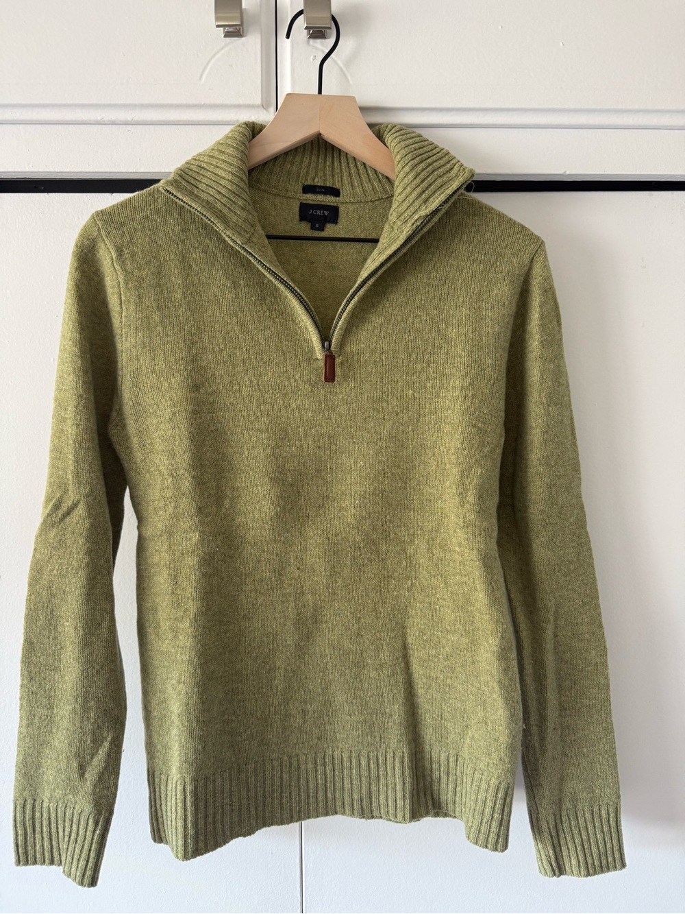 J. Crew Men's GreenTextured Half-Zip Sweater